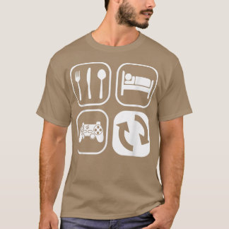 食べSleep Repeat Video Game PlayerゲーマーPc Tシャツ