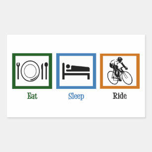 食べSleep Ride(サイクリスト) 長方形シール