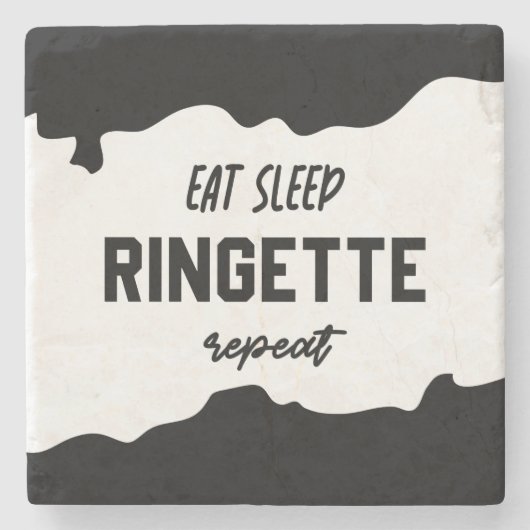 食べSleep Ringette Repeat Ringette Player Gives ストーンコースター (正面)