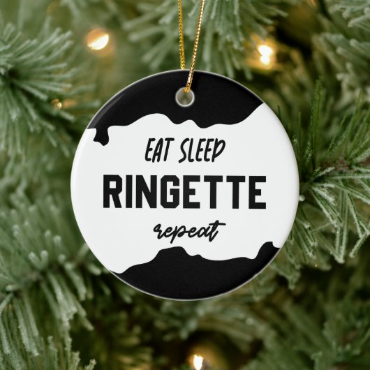 食べSleep Ringette Repeat Ringette Player Gives セラミックオーナメント (ツリー)