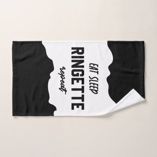 食べSleep Ringette Repeat Ringette Player Gives ハンドタオル (ハンドタオル)