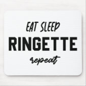 食べSleep Ringette Repeat Ringette Player Gives マウスパッド (正面)
