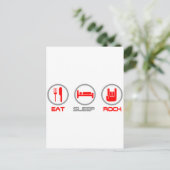 食べSleep Rock - Emo,ゴシック，代替， グランジ ポストカード (スタンド正面)