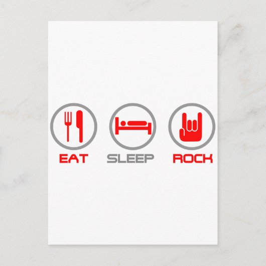 食べSleep Rock - Emo,ゴシック，代替， グランジ ポストカード (正面)