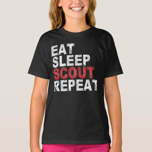 食べSleep Scout Repeatおもしろい Scoutout Gift Tシャツ (正面)