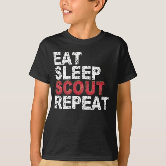 食べSleep Scout Repeatおもしろい Scoutout Gift Tシャツ (正面)
