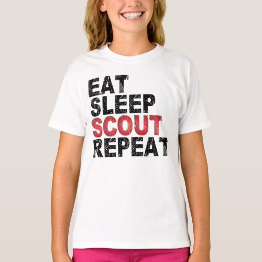 食べSleep Scout Repeatおもしろい Scoutout Gift Tシャツ (正面)