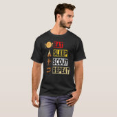 食べSleep Scout Repeatスカウンユニークト男性へW Tシャツ (正面フル)