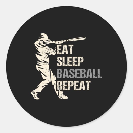 食べSleep Sell Repeatおもしろい Sell Player ラウンドシール (正面)