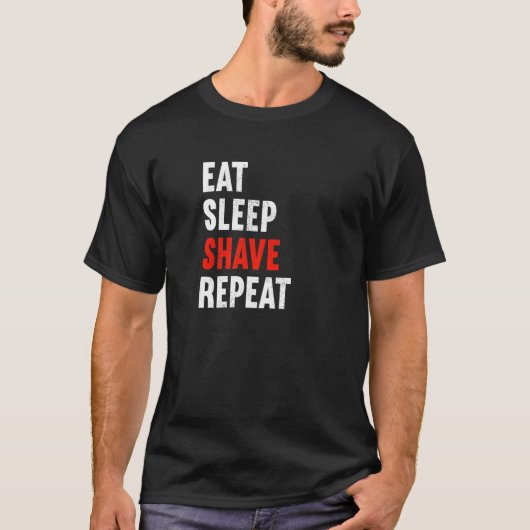 食べSleep Shake Repeat理容師美容師スタイリスト Tシャツ (正面)