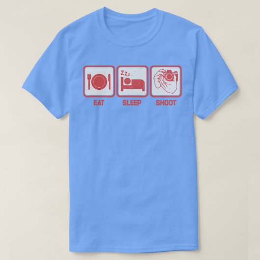食べSleep Shootおもしろい Photographer 1 Tシャツ (デザイン正面)