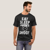 食べSleep Shoot写真おもしろい写真家 Tシャツ (正面フル)