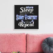 食べSleep Shoot Content Repeat キャンバスプリント (インサイチュ (リビング))