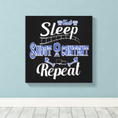 食べSleep Shoot Content Repeat キャンバスプリント (インサイチュ (ウッドフロア))