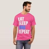 食べSleep Sing Repeat Chair Chorus Band Singer Ope Tシャツ (正面フル)