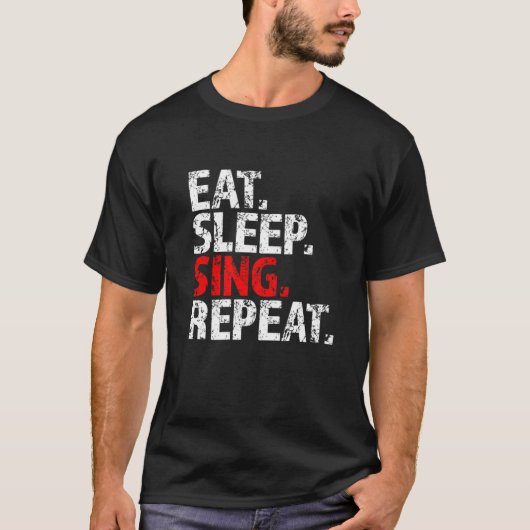食べSleep Sing Repeat Lead Vocalist Vox Frontman F Tシャツ (正面)