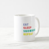 食べSLEEP SNOWBOARD REPEATカラフル はっきりした コーヒーマグカップ (正面右)