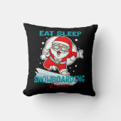 食べSleep Snowboarding Repeat Christmasパーティー クール クッション (正面)