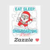 食べSleep Snowboarding Repeat Christmasパーティー クール シール (シート)