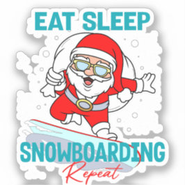 食べSleep Snowboarding Repeat Christmasパーティー クール シール