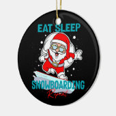 食べSleep Snowboarding Repeat Christmasパーティー クール セラミックオーナメント (左)