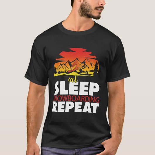 食べSleep Snowboarding Repeat, Skying lover gift T Tシャツ (正面)