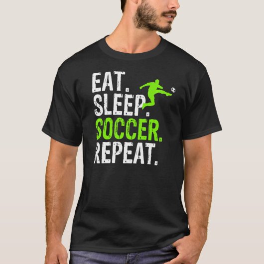食べSleep Soccer Repeat - Soccer Graphic Premium Tシャツ (正面)