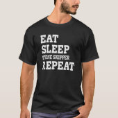 食べSleep Stone Skipper Repeat Iinttic Tシャツ (正面)