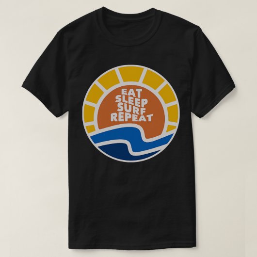 食べSleep Surf Repeat Tシャツ (デザイン正面)
