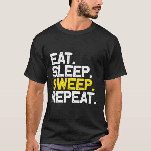 食べSleep Sweep Repeatおもしろい Sweeper Sweeper Sweep Gi Tシャツ (正面)