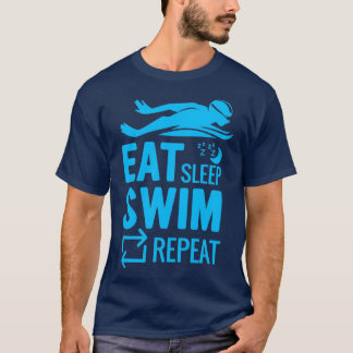 食べSLEEP SWIM REPEATスイミングシャツプールウォーターGi Tシャツ