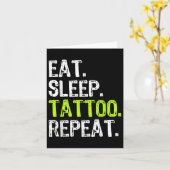 食べSleep Tattoo Repeat Tattooistアーティスおもしろい カード (黄色い花)