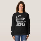 食べSleep Technology Repeat Iytic（繰り返し皮肉） スウェットシャツ (正面フル)