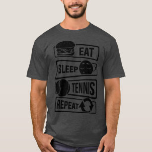 食べSleep Tennis Repeat Racquets Ball Sports (2) Tシャツ