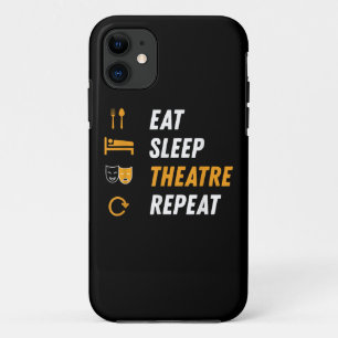 食べSleep Theater Repeat -おもしろいミュージカルグラフィック iPhone 11 ケース