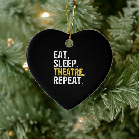 食べSleep Theater Repeat Actor Gift セラミックオーナメント (ツリー)