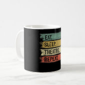 食べSleep Theater Repeat Theater Tech Gift Actor コーヒーマグカップ (正面左)