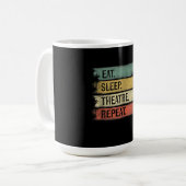食べSleep Theater Repeat Theater Tech Gift Actor コーヒーマグカップ (正面左)
