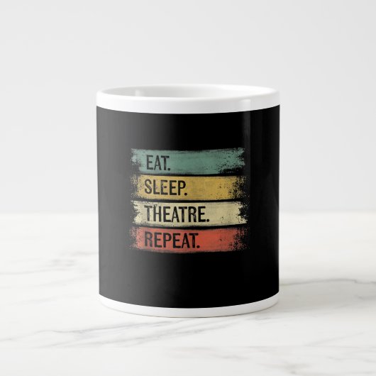 食べSleep Theater Repeat Theater Tech Gift Actor ジャンボコーヒーマグカップ (正面)