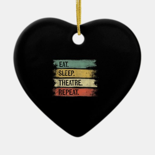 食べSleep Theater Repeat Theater Tech Gift Actor セラミックオーナメント (正面)