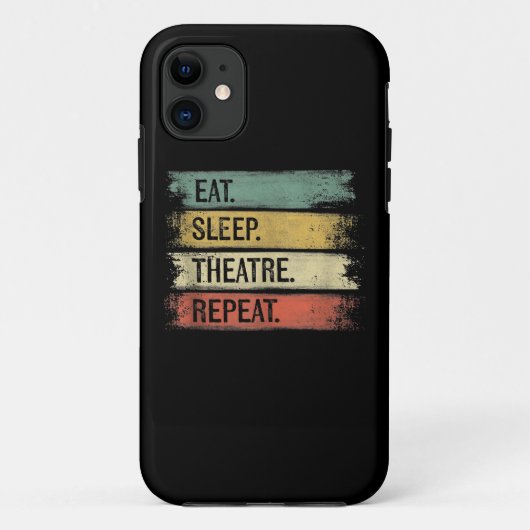 食べSleep Theater Repeat Theater Tech Gift Actor Case-Mate iPhoneケース (裏面)