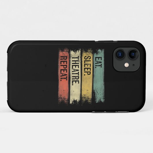 食べSleep Theater Repeat Theater Tech Gift Actor Case-Mate iPhoneケース (裏面(横))