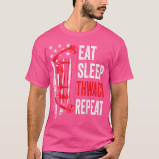食べSleep Thwack Repeat Bow Usaおもしろい Archery (Bac) Tシャツ