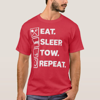 食べSleep Tow Truck運転車トラック車の Tシャツ
