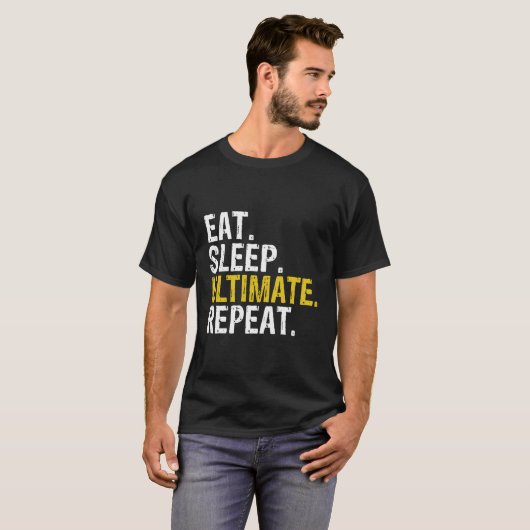 食べSleep Ultimate Frisbee Repeat Gift Tシャツ (正面フル)