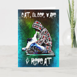 食べSleep, Vapeとハッピーバースデーカードを持つ カード