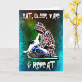 食べSleep, Vapeとハッピーバースデーカードを持つ カード (黄色い花)