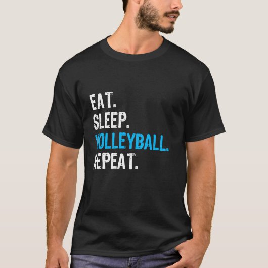 食べSleep Volleyball Repeatおもしろい, Volleyball Tee Tシャツ (正面)