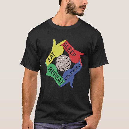 食べSleep Volleyball Repeatクールアスリート Tシャツ (正面)