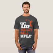 食べSleep Volleyball Repeat Volleyball Boy Gift Tシャツ (正面フル)